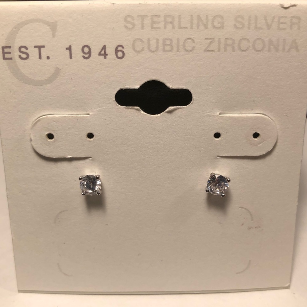 Brand New sterling silver CZ earrings